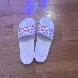 WATERMELON CROCS SLIDES
